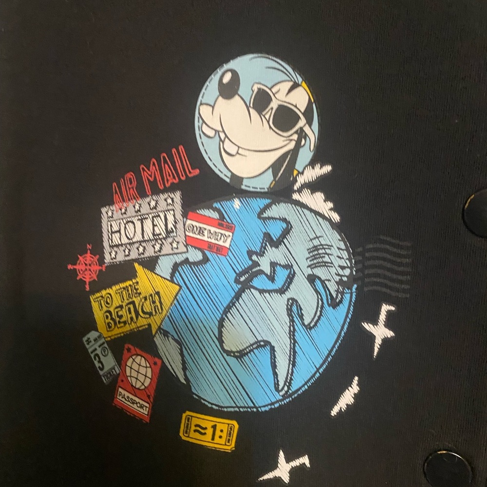 Disney Black and White Goofy Space Patch Varsity Jacket - Picture 3 of 11